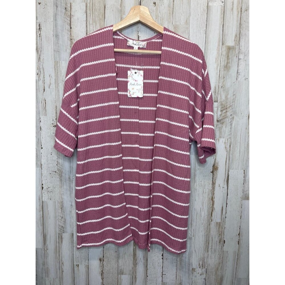 New Pink Rose small pin striped cardigan